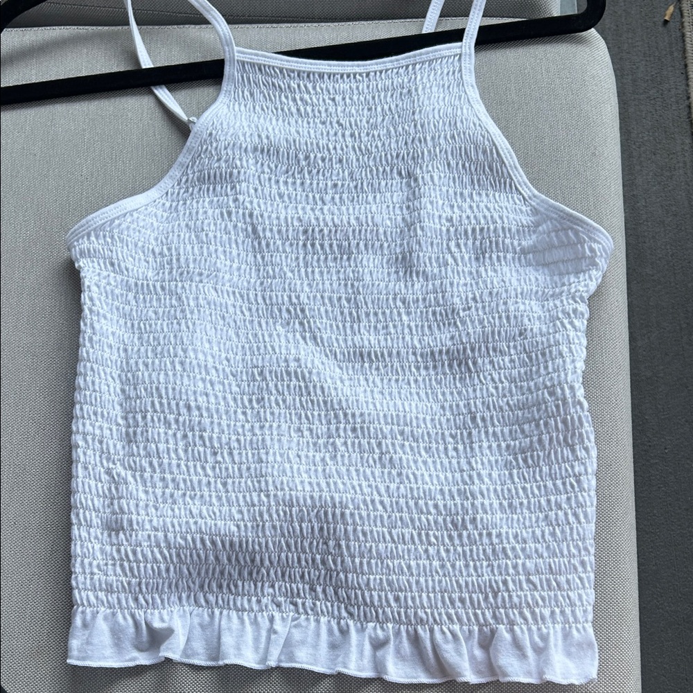 White Smocked Women's Top